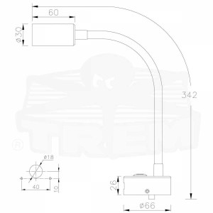 Faretto LED snodato con presa USB Trem Aurora Light